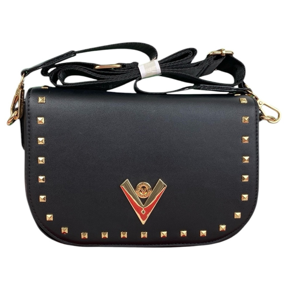 Valentino Orlandi Black Studded Vegan Leather Crossbody Bag and Coin Purse - Picture 3 of 17